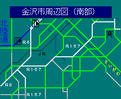 金沢市周辺図（南部）